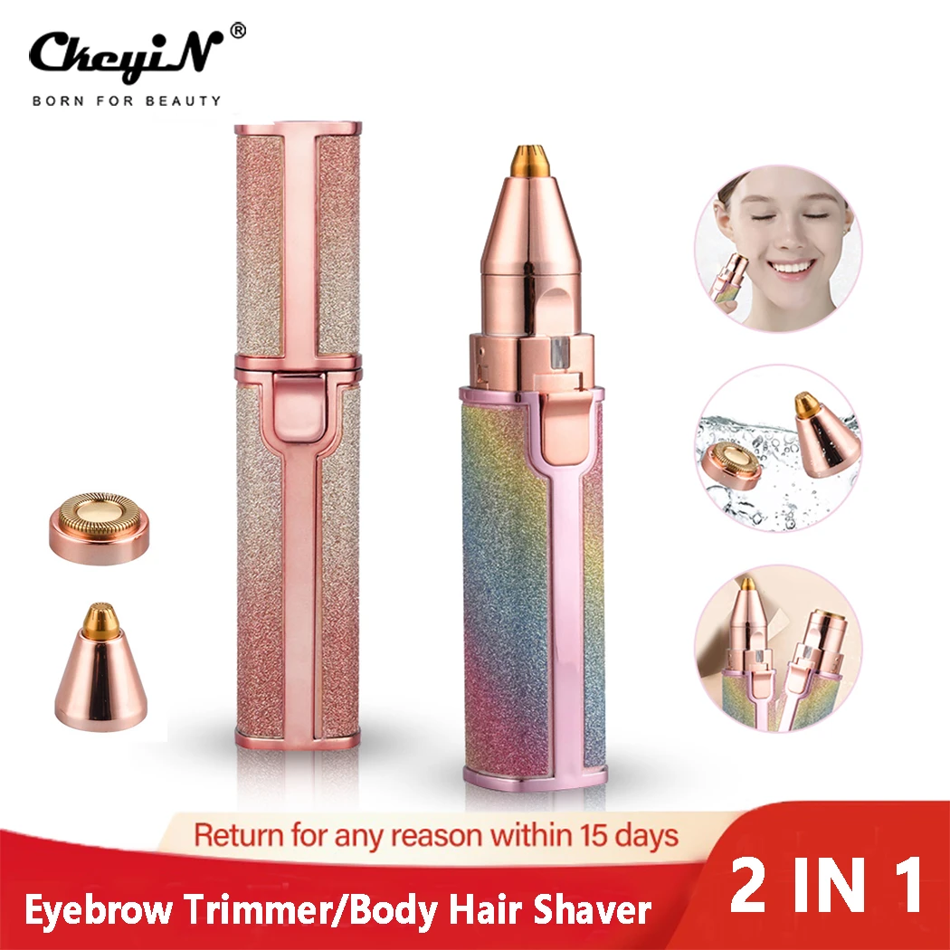 2 in 1 Rechargeable Eyebrow Trimmer Lady Shaver Mini USB Women Epilator Facial Hair Remover Pen Size Female Hair Shaving Razor