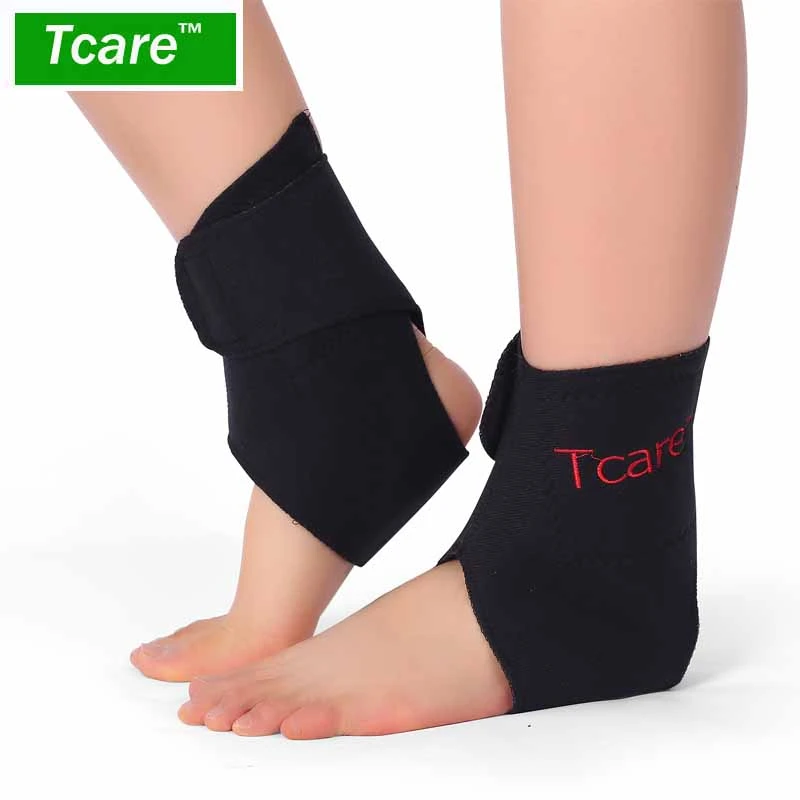 Tcare 1Pair Tourmaline Self Heating Far Infrared Magnetic Therapy Ankle Care Belt Support Brace Heel Massager Foot Health Care