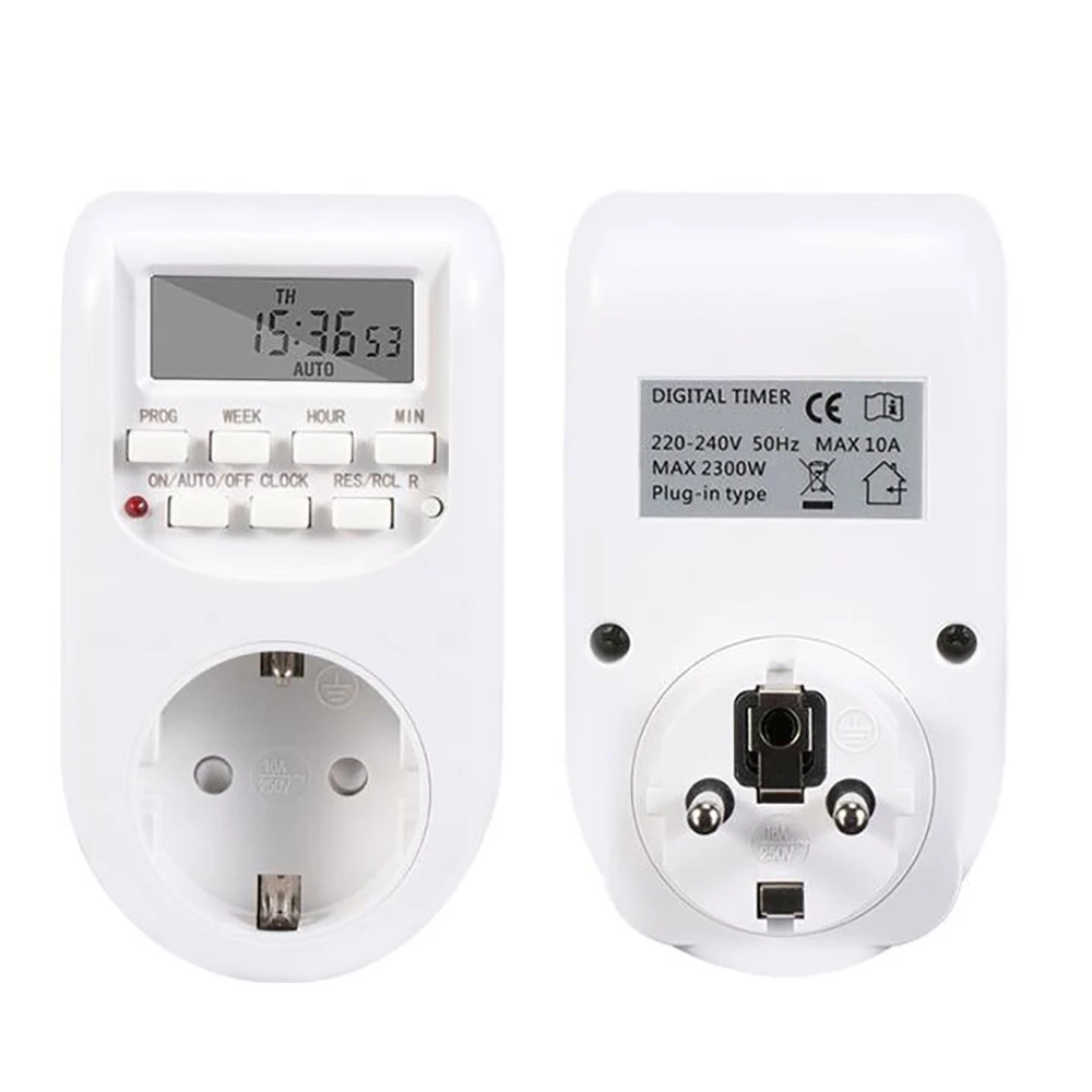 EU Plug Timer Switch Energy Saving Digital Kitchen Timer Outlet Week Hour Programmable Timing Socket
