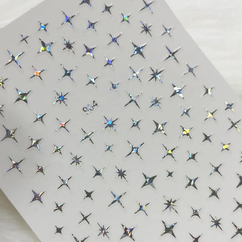 3D Nail Sticker Decals Self-adhesive Holographic Stars Design Stickers for Salon Manicure Nail Art Decoration