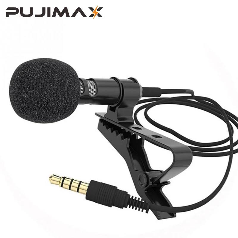 VOXLINK 3.5 mm Microphone Clip Tie Collar for Mobile Phone Speaking in Lecture 1.5m/3m Bracket Clip Vocal Audio Lapel Microphone
