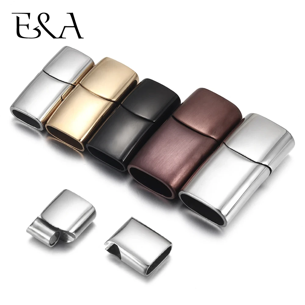 2Clasps Stainless Steel Magnetic Clasp Hole 8*4mm 10*5mm 12*6mm for Leather Cord Magnet Lace Buckle Bracelet Jewelry DIY Making