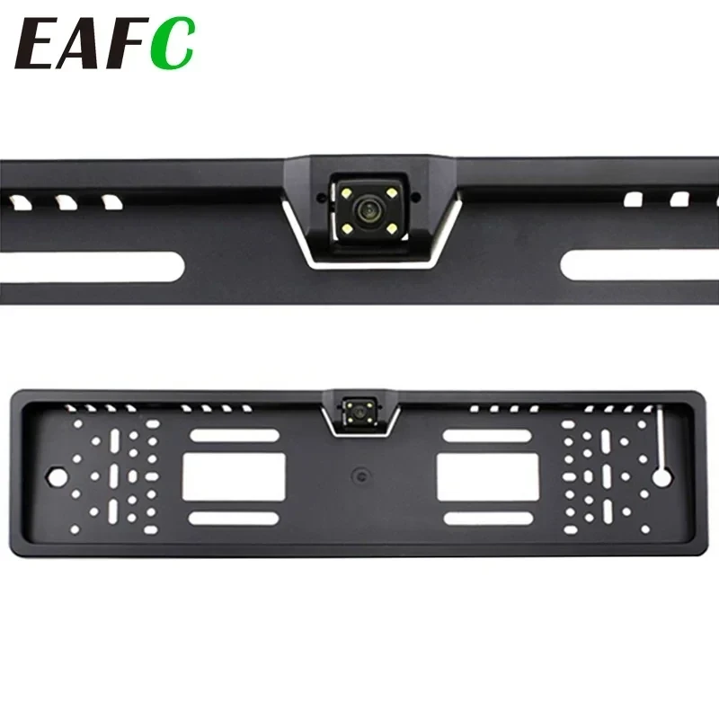 Auto Parktronic EU Car License Plate Frame HD Night Vision Car Rear View Camera Reverse Rear Camera With 4 Led Light