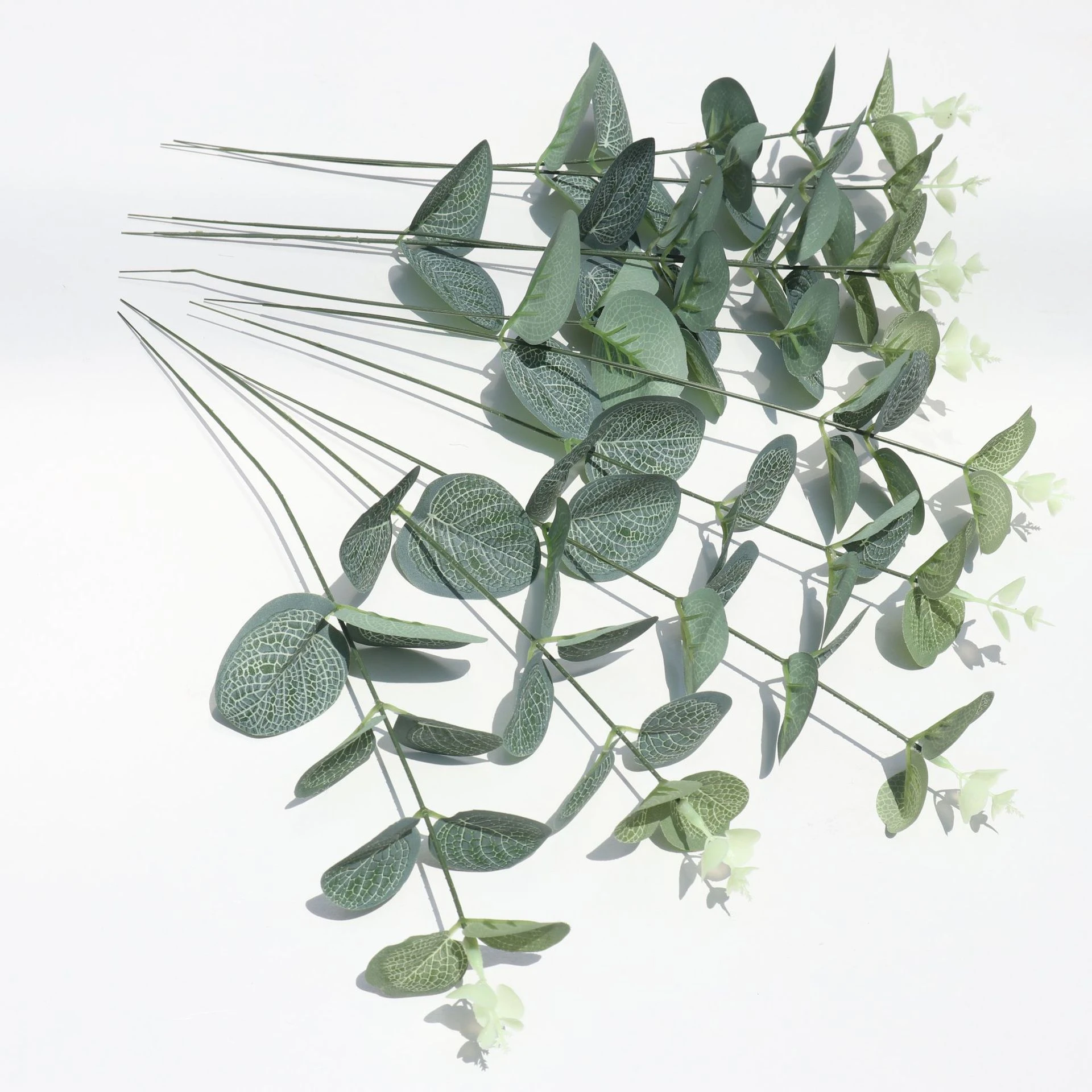 50PCS/lot Artificial Eucalyptus Leaf Plants Wall Decorative Greenery Plants Wedding Decoration Faux Foliage Christmas Decor EU1