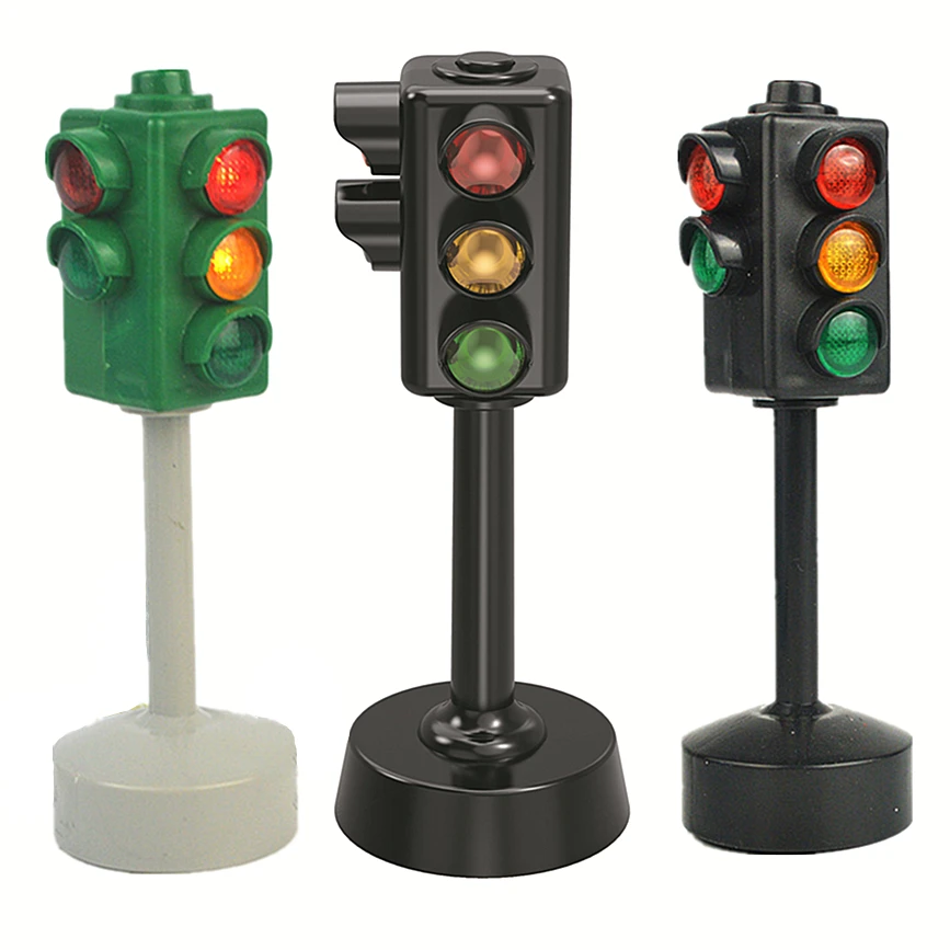 Mini Traffic Signs Road Light Block with Sound LED Children Safety Education Kids Puzzle Traffic Light Toys Boys Girls Gifts