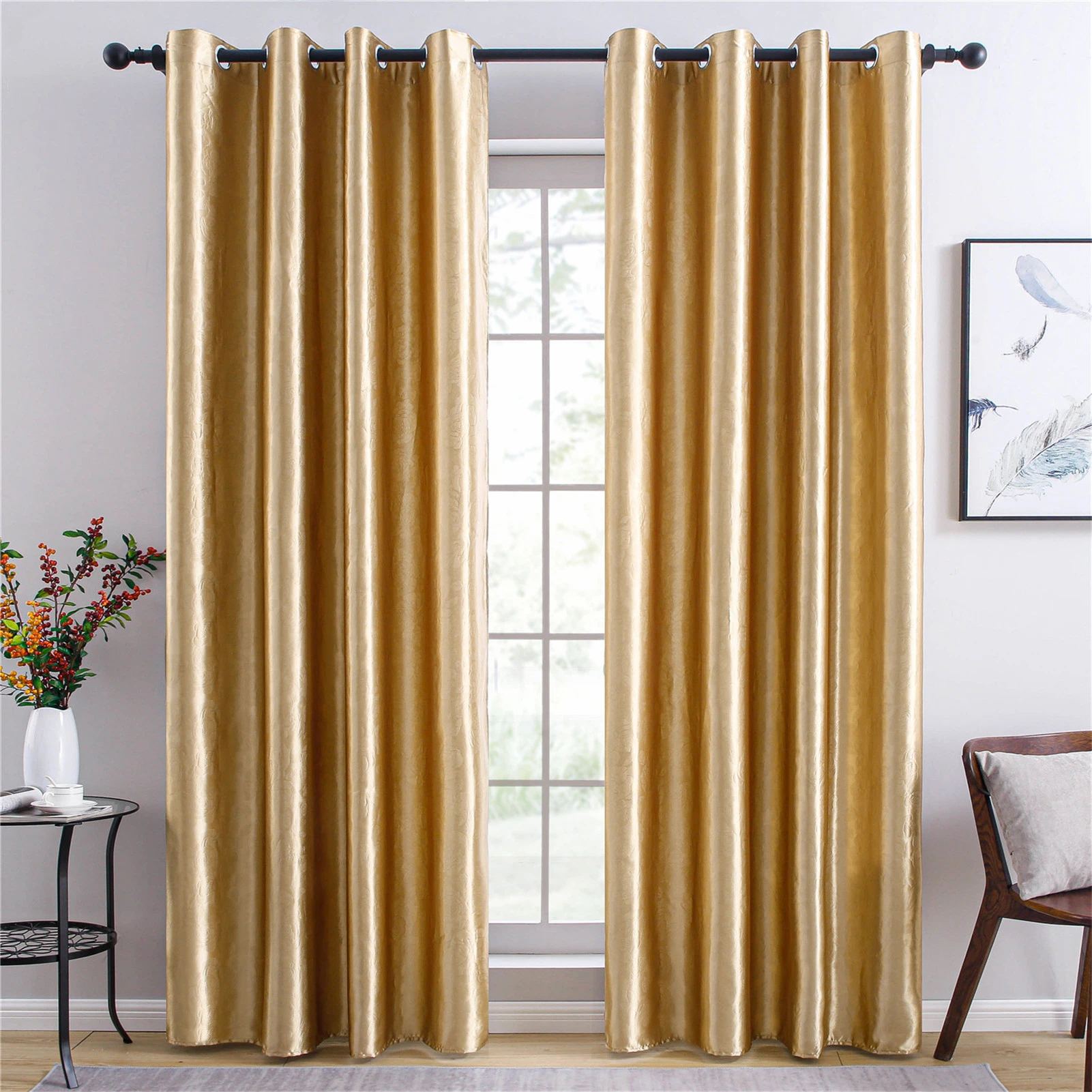 YokiSTG Solid Color Red Blackout Curtains for Living Room Bedroom Kitchen Window Treatment Blinds Finished Drapes Home Decor