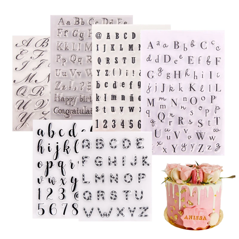 1PC Cake Tool Letter Alphabet Cookie Cutter Embosser Stamp Sticky Decorating Tools Fondant Mould Sugarcraft