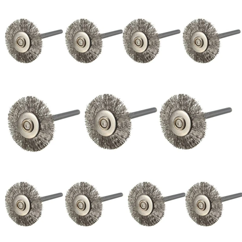 10pcs/set 22mm Stainless Steel Wire Wheel Brush dremel rotary tool for mini drill dremel Polishing Dremel Accessories