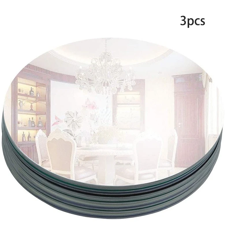 200mm Round Mirror Glass Tray for Wedding Decorations Decor Candle Tray Plate for Baby Shower Parties Centerpieces 2mm thickness