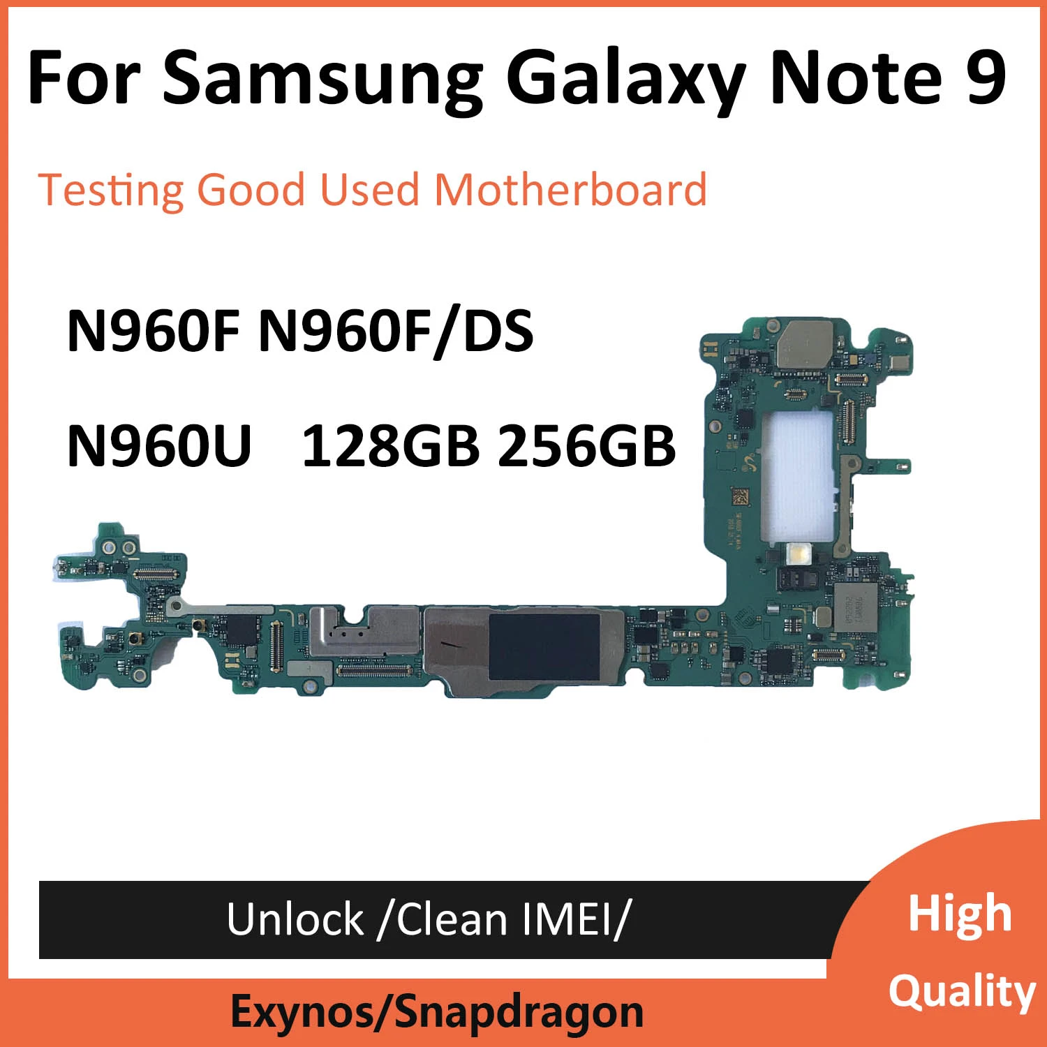 Original unlocked Motherboard For Samsung Galaxy Note 9 N960F N960FD N960U N960N 128GB 512G Mainboard Logic board