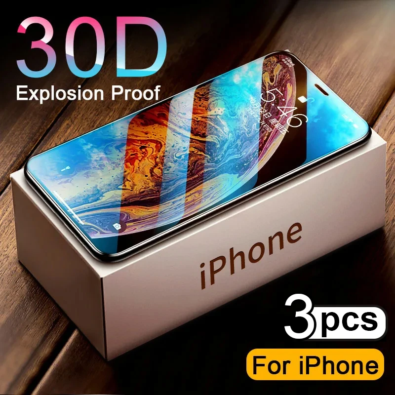 30D Full Cover Tempered Glass on For iphone 11 12 13 PRO MAX Screen Protector Protective Glass On iphone 11 12 X XR XS MAX Glass