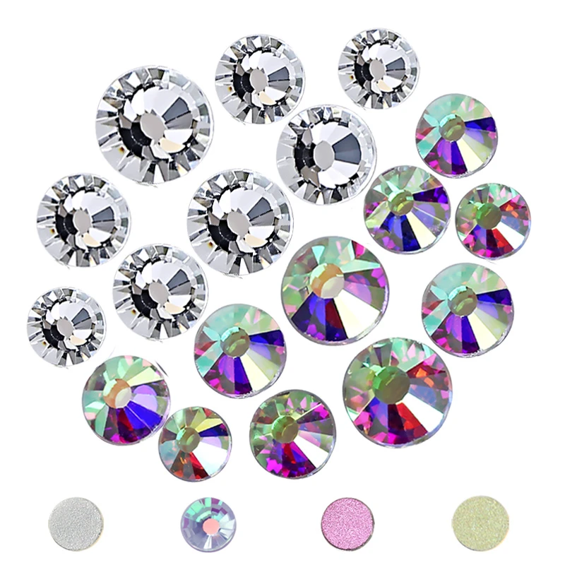 Promotion! Clear AB Non hot fix Rhinestones ss16 ss20 flat back crystals glass stone strass glitters for 3d nail garment wedding