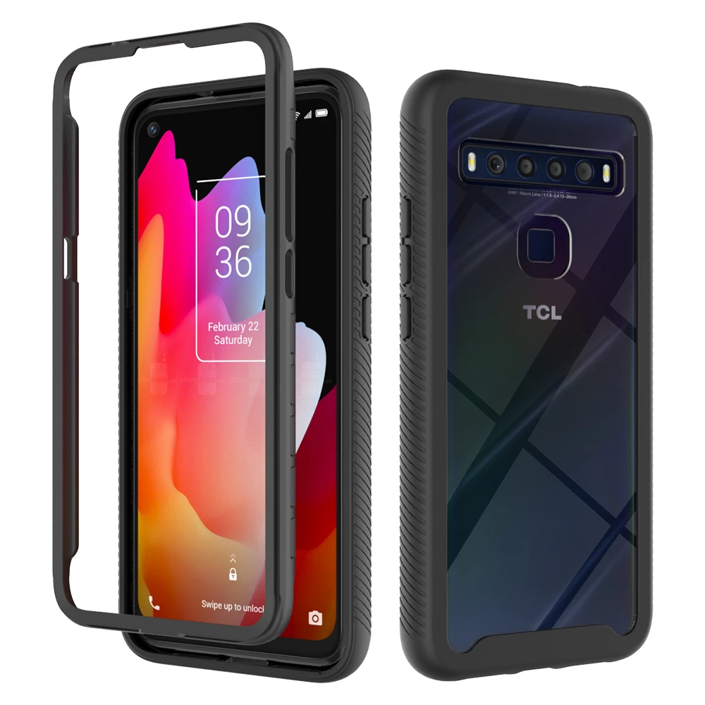 Shockproof Case PC Back Panel for TCL 10L Crystal Case Bumper 360 Protect Funda TCL 20 Pro 5G Case TCL 20S S 10 L 20L Plus Cover