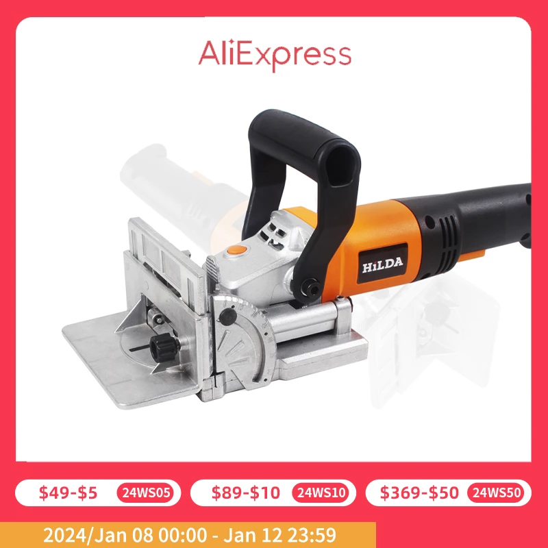 HILDA 760W Biscuit Jointer Electric Tool Woodworking Tenoning Machine Biscuit Machine Puzzle Machine Groover Copper Motor