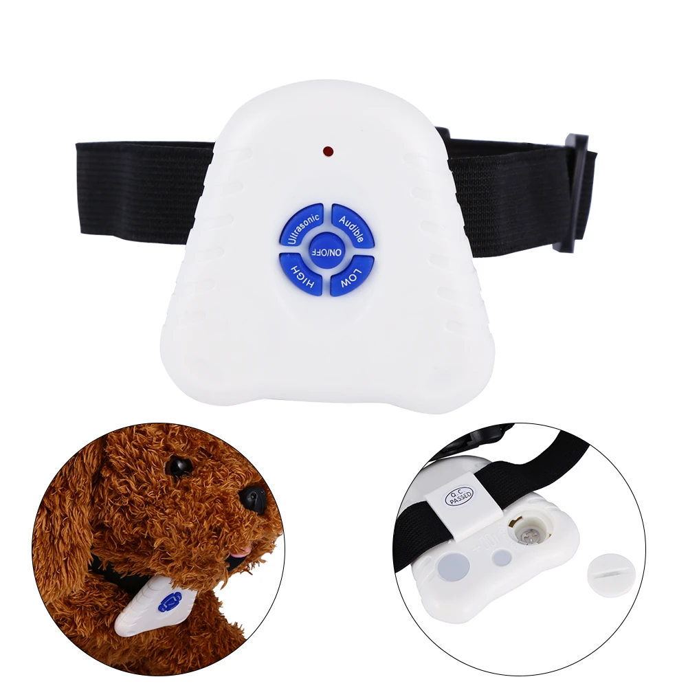 Adjustable Dog Pet Stop Barking Control Collar Training Device Button Clicker Ultrasonic Dog Anti Bark Collar Waterproof