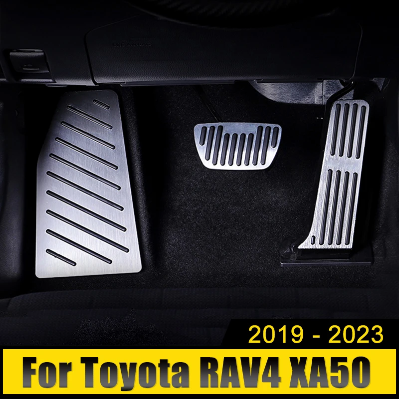 Aluminum Accelerator Gas Pedal Brake Pedal Non-Drilling Cover Footrest Pad For Toyota RAV4 RAV 4 XA50 2019 2020 2021 Accessories