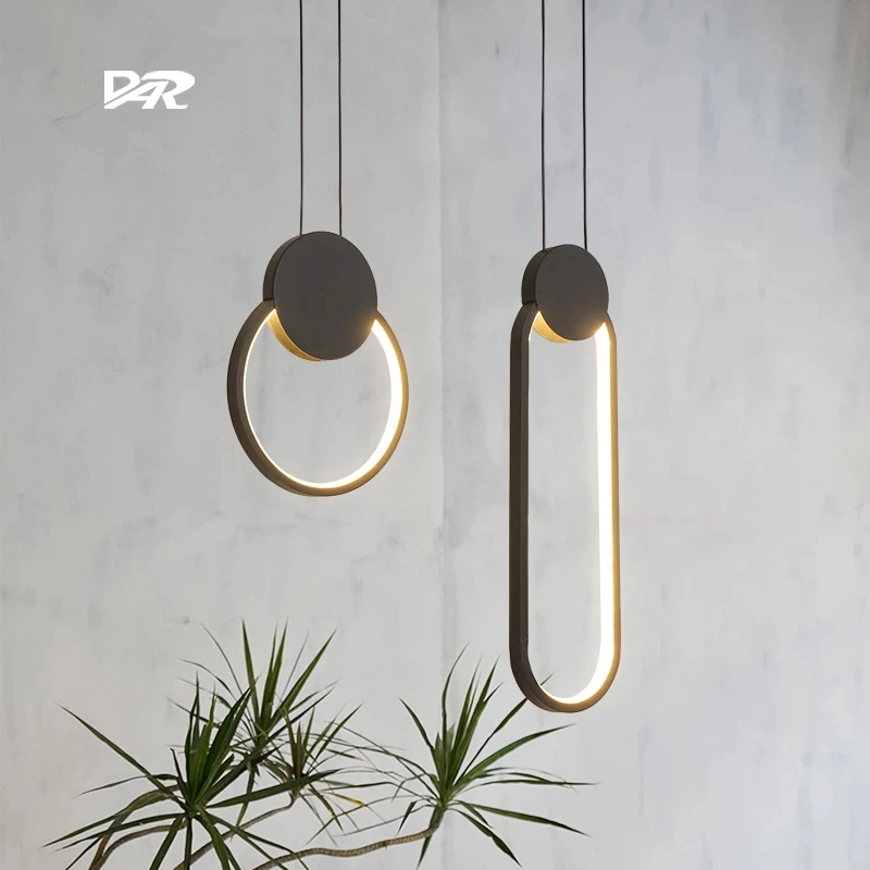Modern LED pendant lights minimalist restaurant /coffee bar/living room/bedside pendant lamp background wall long line hang lamp