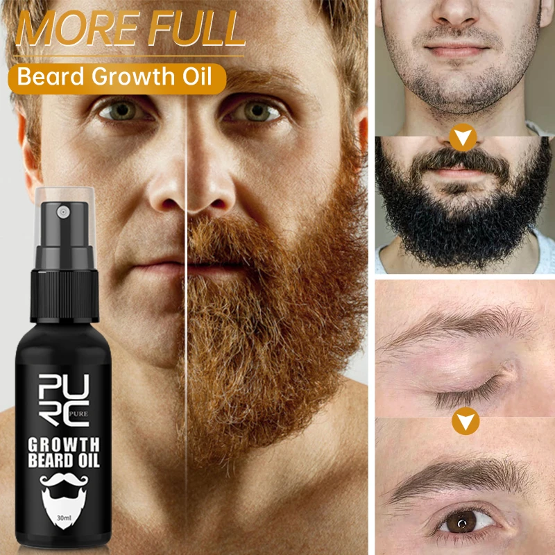 New PURC Growth Beard Oil Grow Beard Thicker & More Full Thicken Hair Beard Oil For Men Beard Grooming Treatment Beard Care 30ml