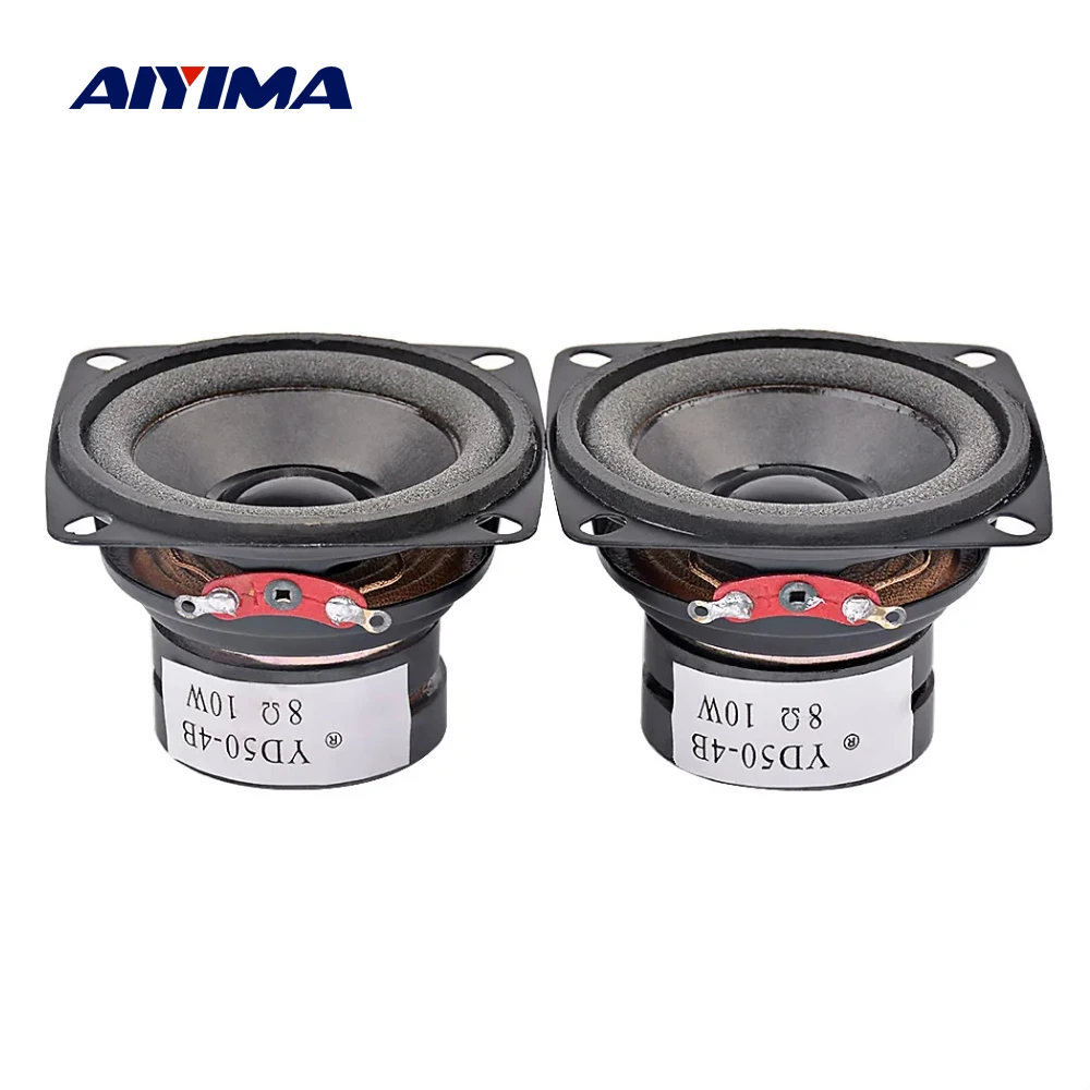 AIYIMA 2Pcs Mini Audio Portable Speakers 8 Ohm 10W Full Range Multimedia Speaker DIY For Home Theater Sound System