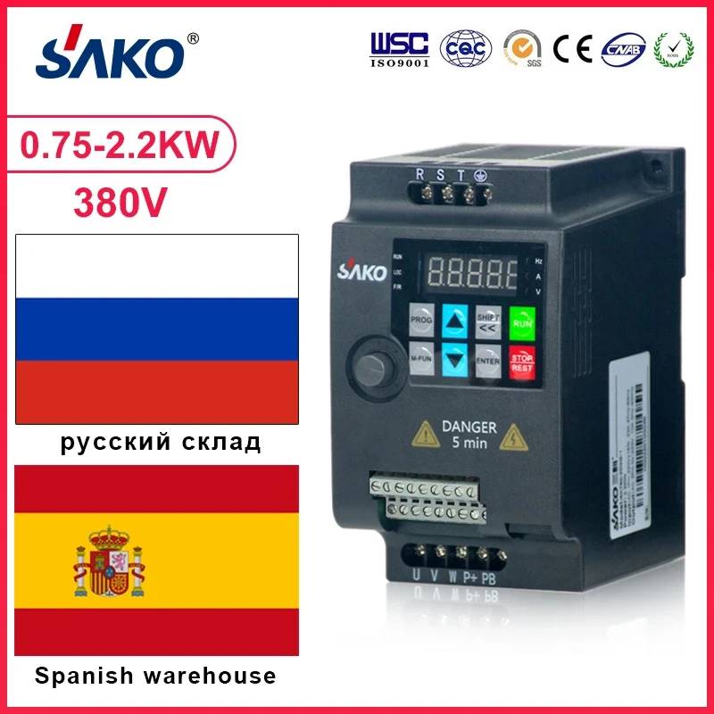 SAKO VFD INVERTER SKI780 380V 0.75KW/1.5KW/2.2KW Variable Frequency Inverter for Motor Speed Control