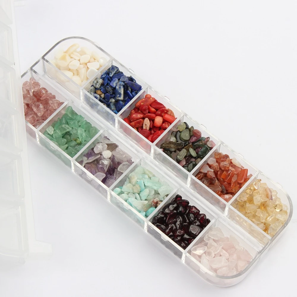 Natural Stone Crushed Stone Crystal Stone Rock Gravel Tumble Stones 2-4mm 12 Colors/lot Living Memory Locket Jewelry Accessories