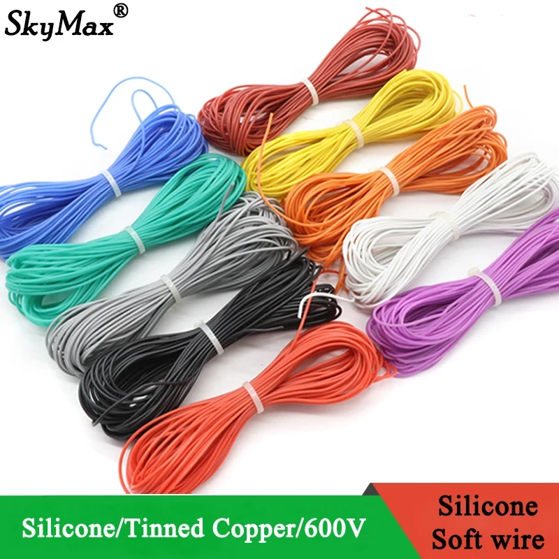 1M/5M Extra Soft High Temperature Silicone Wire 12 13 14 15 16 17 18 20 22 24 26 28 30AWG Heat-resistant Cable