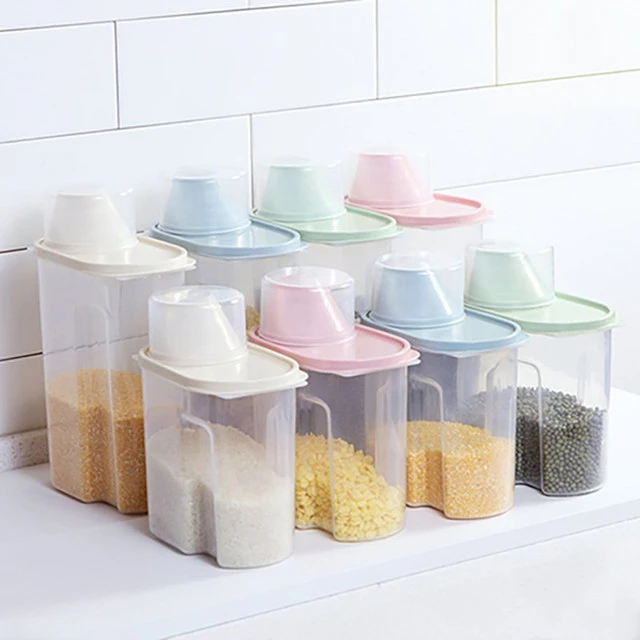 Storage Box Moisture-Proof Rice Cylinder with Flour Sealed Barrel Kitchen Thick Plastic Cover Insect-Proof Rice Barrel Rice Box