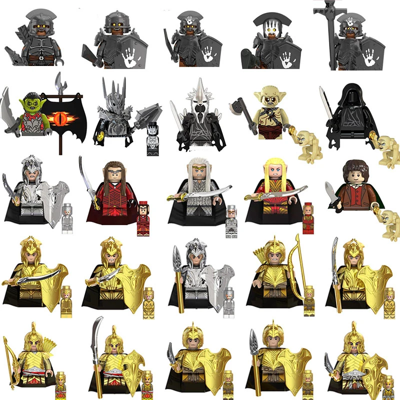 Mini Lord Rings Elves Orcs Army Dwarf Rohan knight Game Thrones building blocks kids toys gift