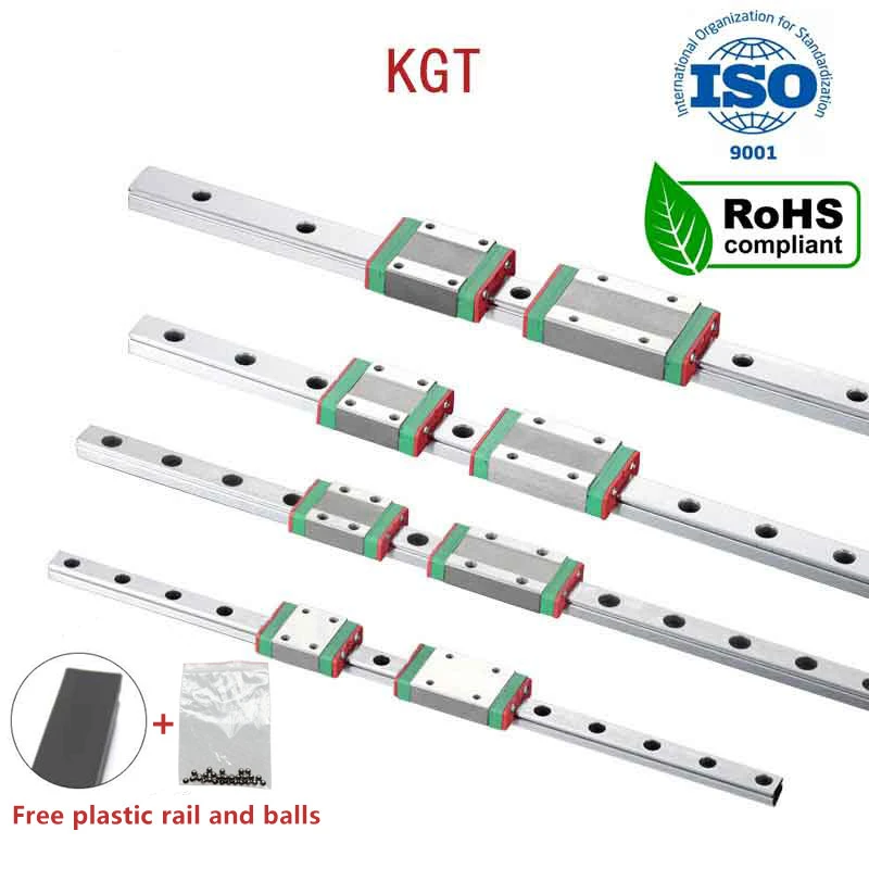 KGT MGN7 MGN12 MGN15 MGN9 L from100mm to 1000mm miniature linear rail slide 1pcs MGN linear guide MGN carriage 3D Printer part