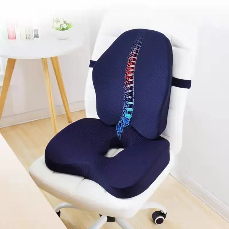 Memory Foam Seat Cushion Orthopedic Pillow Coccyx Office Chair Cushion Support Waist Back Cushion Car Seat Hip massage Pad Sets