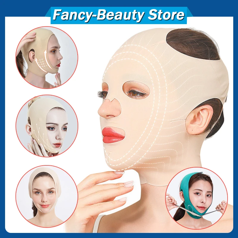 7 Types Breathable Facial Slimming Bandage Cheek Lift Up Band V Face Thin Mask Reduce Double Chin Anti Wrinkle