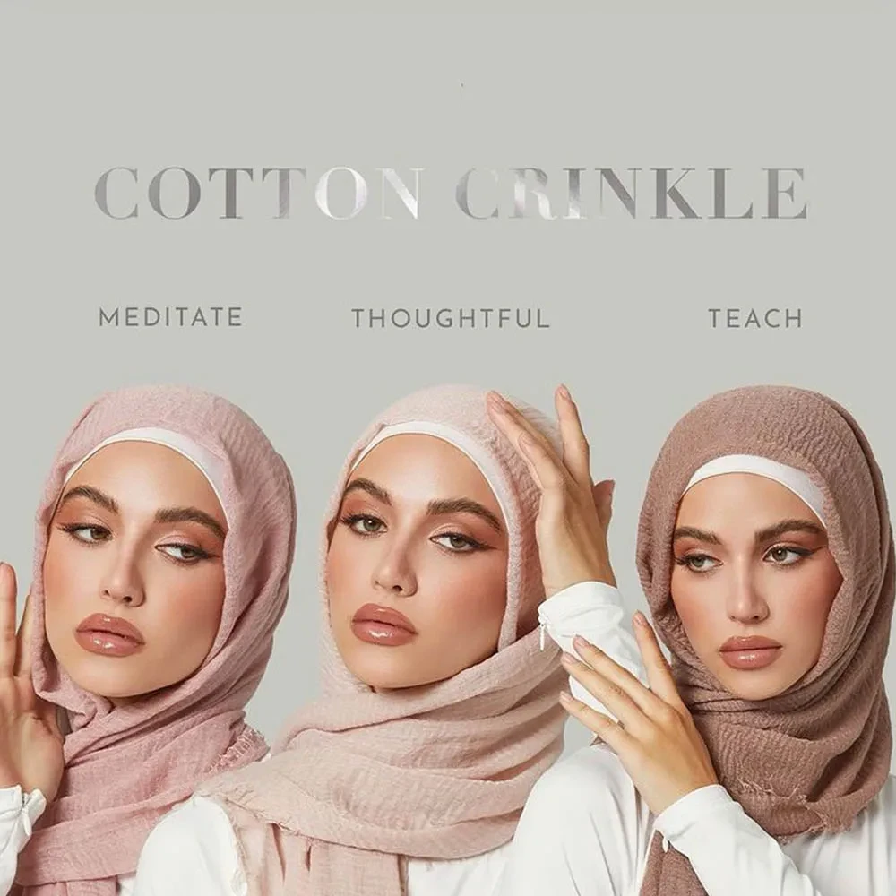 180X90CM 66-105 color Classic simple easy classy crinkle crimp cotton turban hijab shawls women muslim scarf