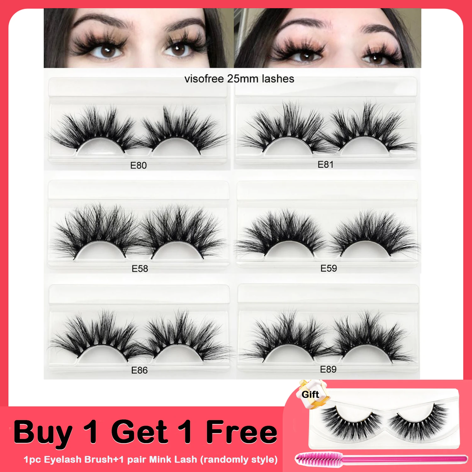 Visofree 25mm lashes 3D mink eyelashes cruelty free 25mm mink lashes handmade crisscross dramatic eyelashes faux cil makeup lash