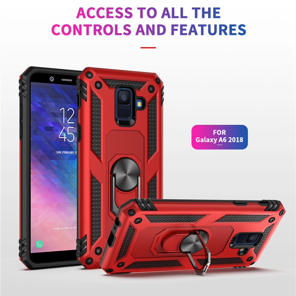 For Samsung Galaxy A6 A8 2018 A6plus A8plus Case Kickstand Armor Covers For Samsung A6 A8 Plus A6+ A8+ 2018 Magnet Phone case