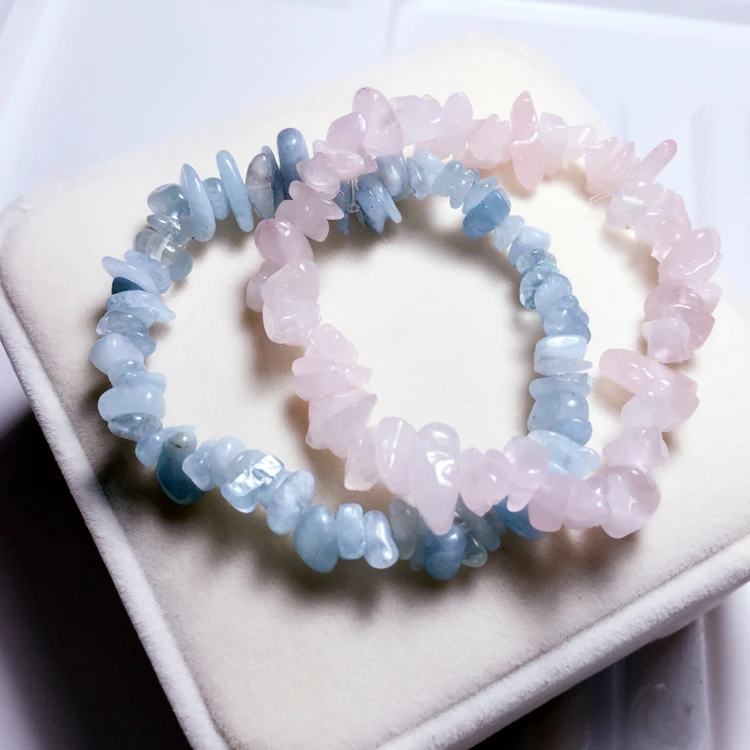 Fashion Natural Crushed Stone Couple Bracelet Crystal Crushed Stone Bead Gift Female Natural Crystal Stone Meaning Auspicious