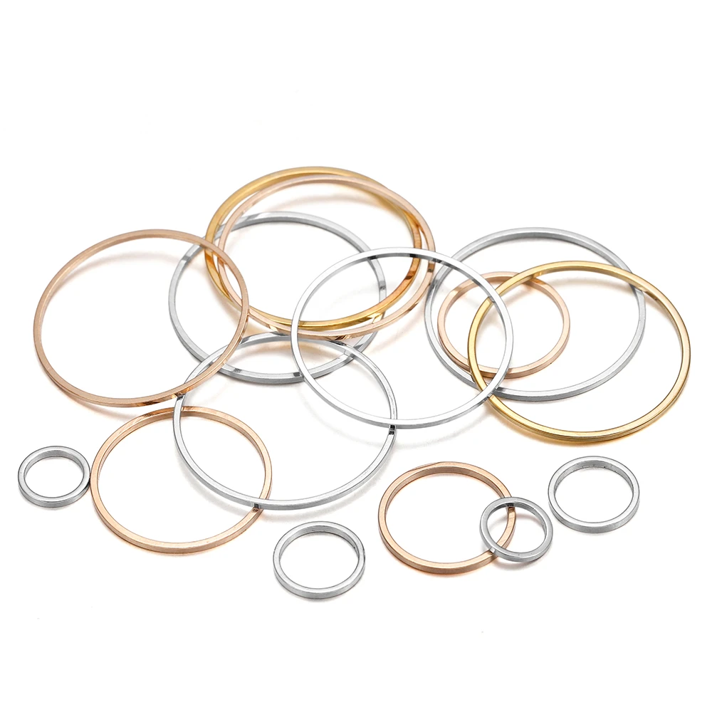 20-50pcs/lot 8-40mm Brass Closed Ring Earring Wires Hoops Pendant Connectors Rings For DIY Jewelry Making Supplies Accessories