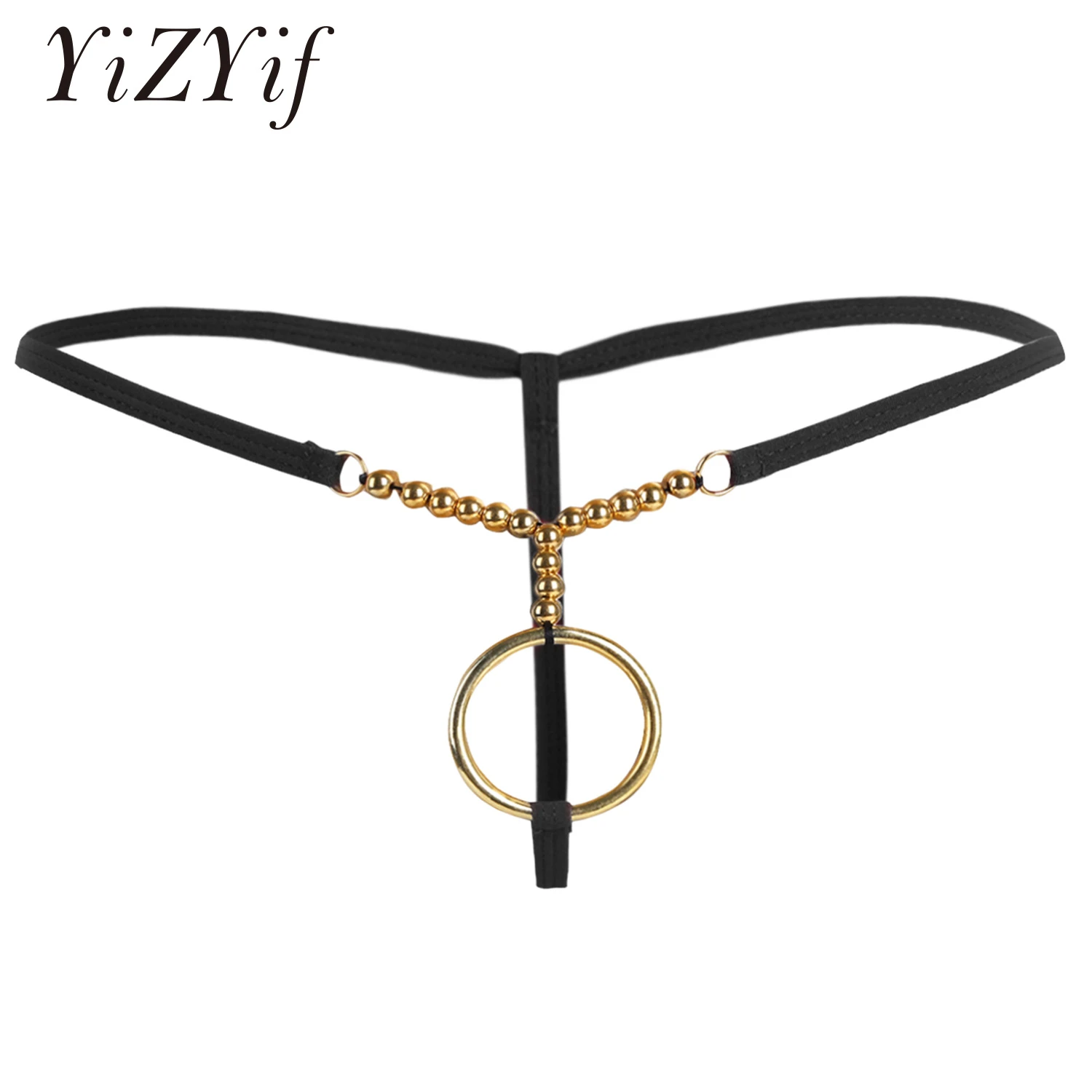 YiZYiF jockstrap men g strings thongs sexy Underwear Mens Lingerie O-rings and Beads G-string Bikini string homme thong men Sexy