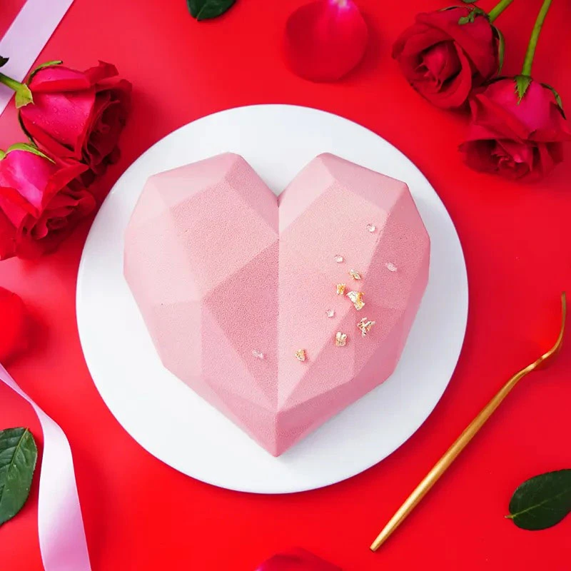 4Size 3D Diamond Heart Shape Silicone Mold Chocolate Cookie Sponge Mousse Mould Dessert Cake Decorating Tools
