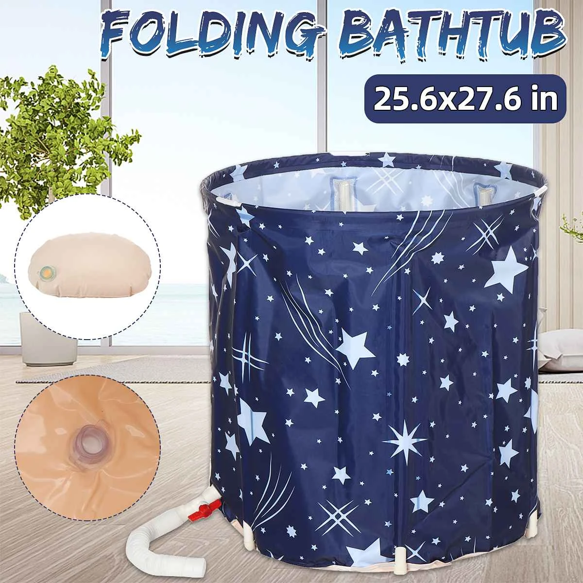 Portable Bathtub Folding Bath Bucket Thicken Shower Barrel Large Adult Tub Baby Swimming Pool Insulation Family Bathroom SPA Tub