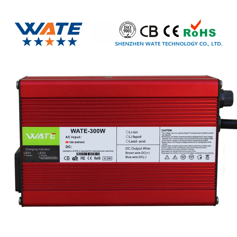 54.6V 4A Charger 48V Li-ion Battery Smart Charger Used for 13S 48V Li-ion Battery High Power With Fan Aluminum Case