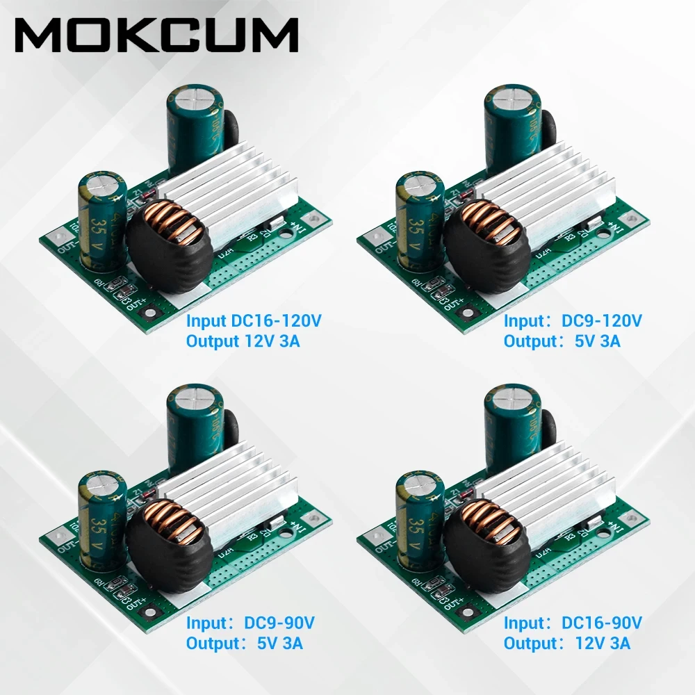 DC to DC Step Down Module Non-isolated Power Supply Buck Converter Stabilizer 9V 12V 24V 36V 48V 72V 84V 120V to 12V 5V 3A