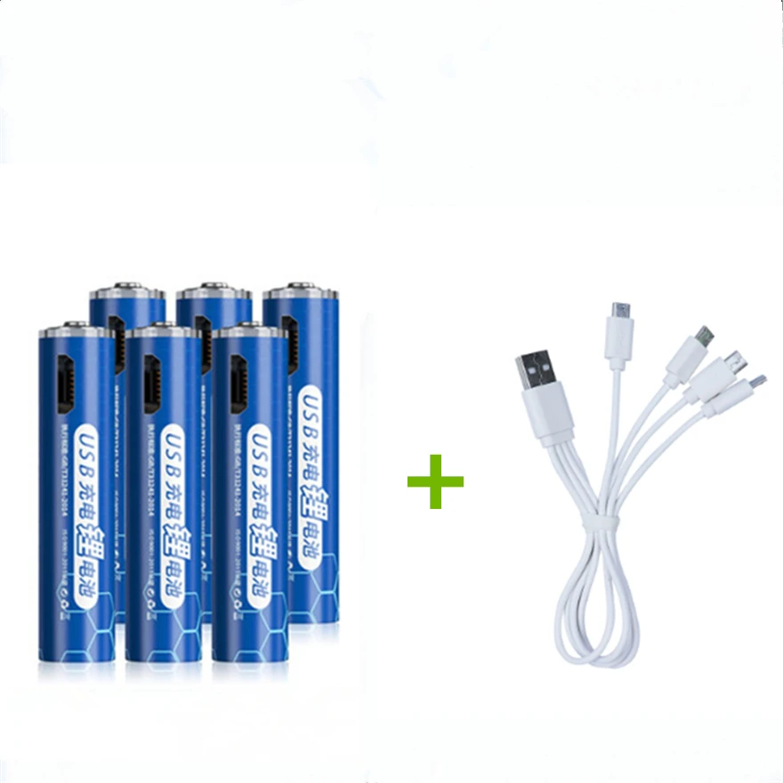 New 1.5v 1000mWh AAA rechargeable battery USB AAA rechargeable lithium battery fast charging via Micro USB cable