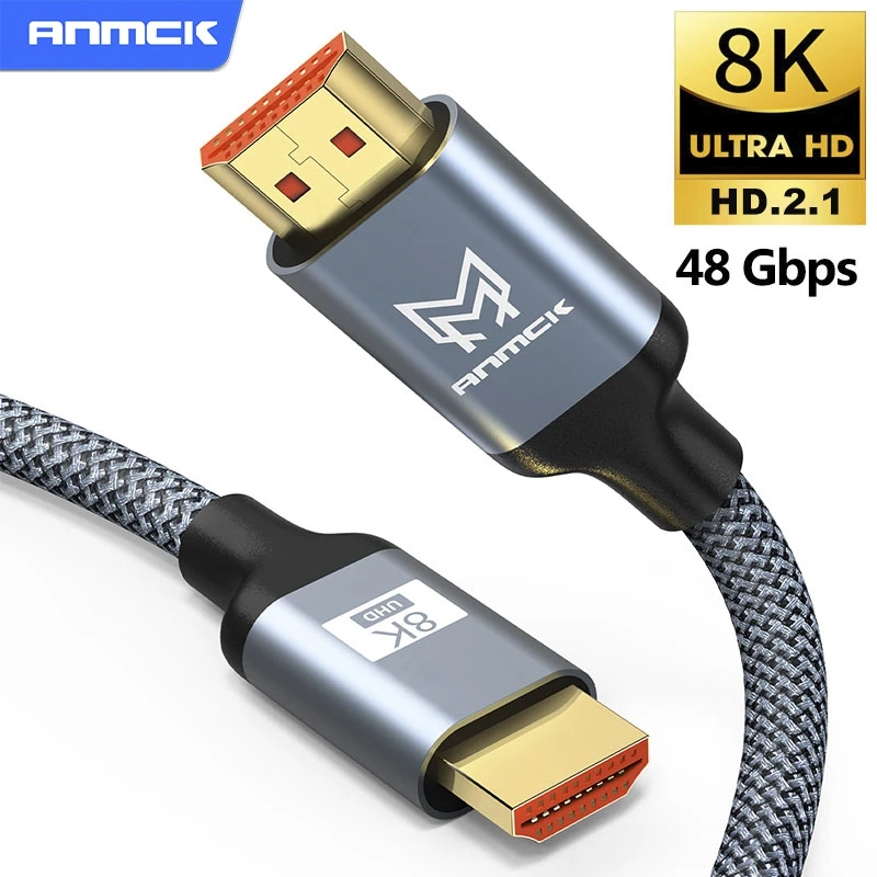 High Speed HDMI-Compatible Cable Video Cables Gold Plated Plug 2.1 8K 60HZ 3D Cable For Monitor TV Box Splitter Switcher 3m 5m