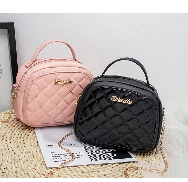 2020 Winter Luxury PU Fashion Handbags Wild Rhombus Women's Shoulder Bag Girls Messenger Bag Shell-shaped Messenger Bag Women