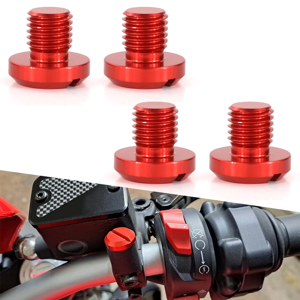 4PCS M10*1.25 Mirror Hole Plugs Cover Screw Bolt Universal Fit For Honda Yamaha Suzuki Kawasaki Triumph Aprilia Cagiva KTM Buell