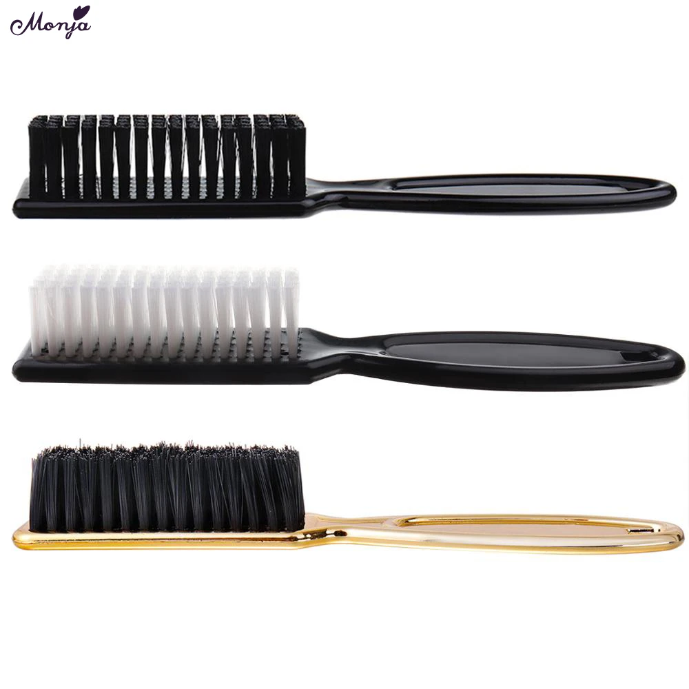 Monja 3 Styles Nail Art Black Plastic Handle Nail Dust Powder Cleaning Brush UV Gel Remove Brush Manicure Care Tools