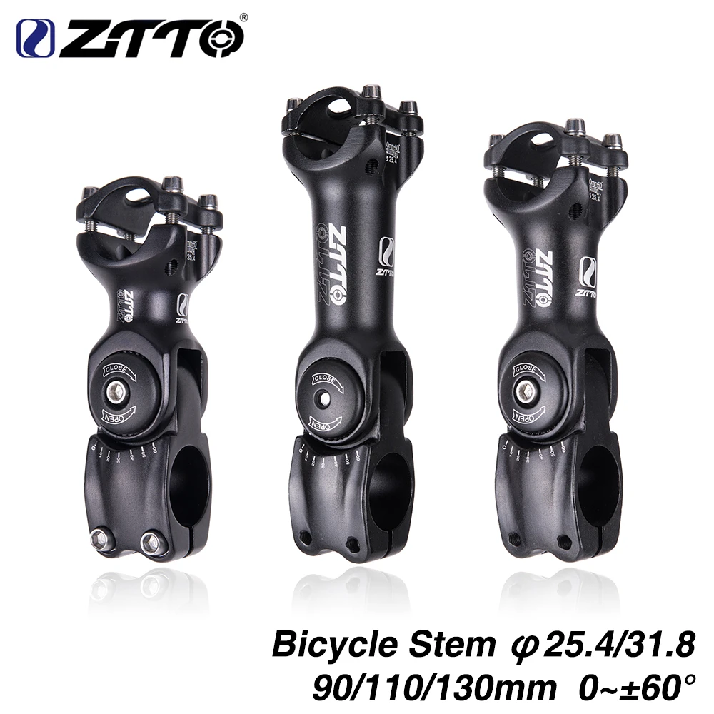 ZTTO Bicycle Stem Adjustable 60 Riser 90 110 130mm* 25.4mm 31.8mm*90/120mm Stem for XC Mountain Road City Bike Bicycle Cycling