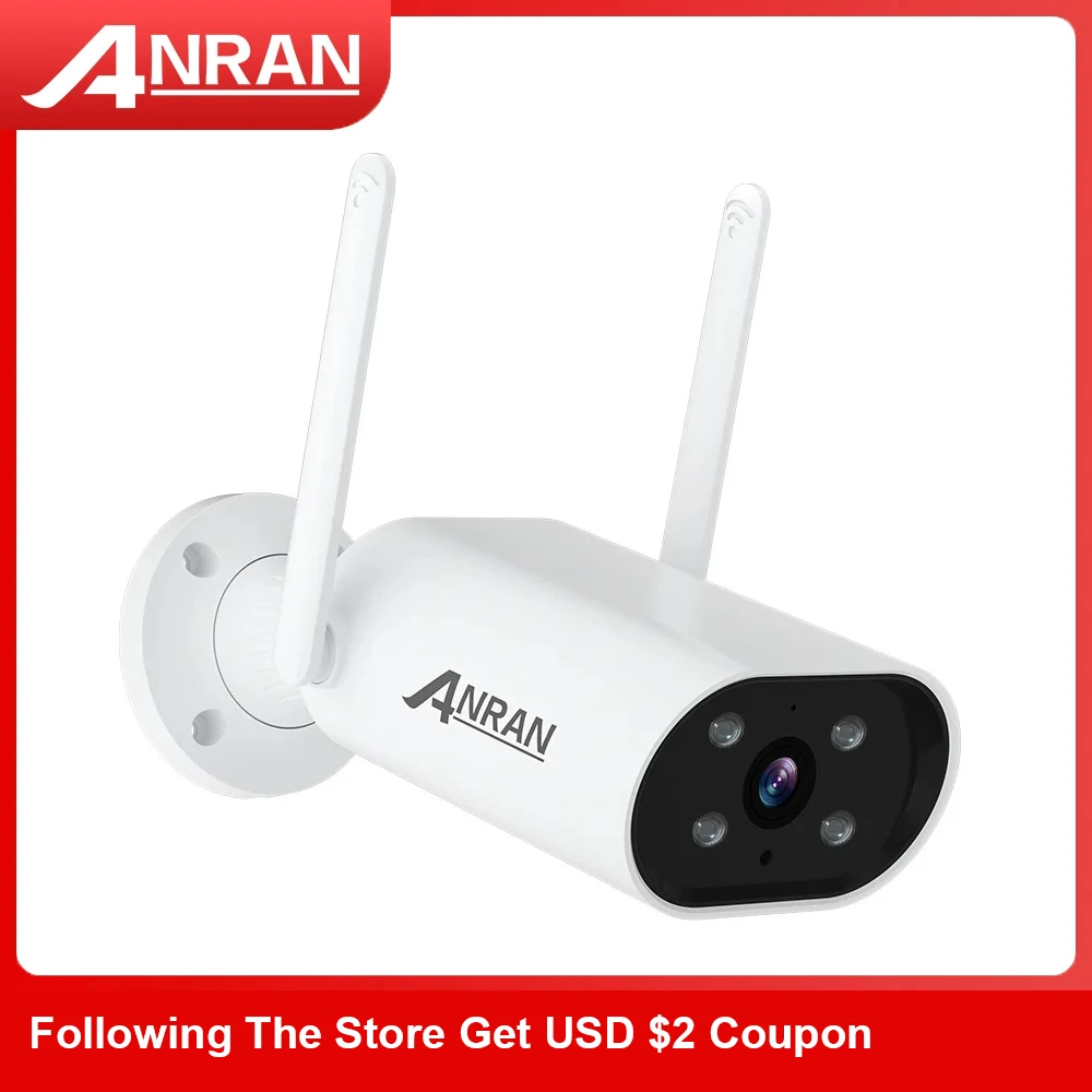 ANRAN 1296P IP Camera Smart Outdoor Wi-Fi Security Camera 3MP Surveillance Camera Waterproof Night Vision APP Control Audio