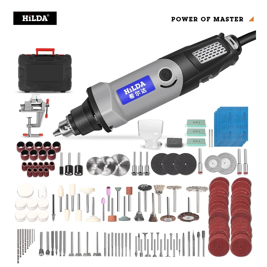 HILDA Electric Drill Mini Engraver Rotary Tool 400W Mini Drill 6 Position For Dremel Rotary Tools Mini Grinding Machine