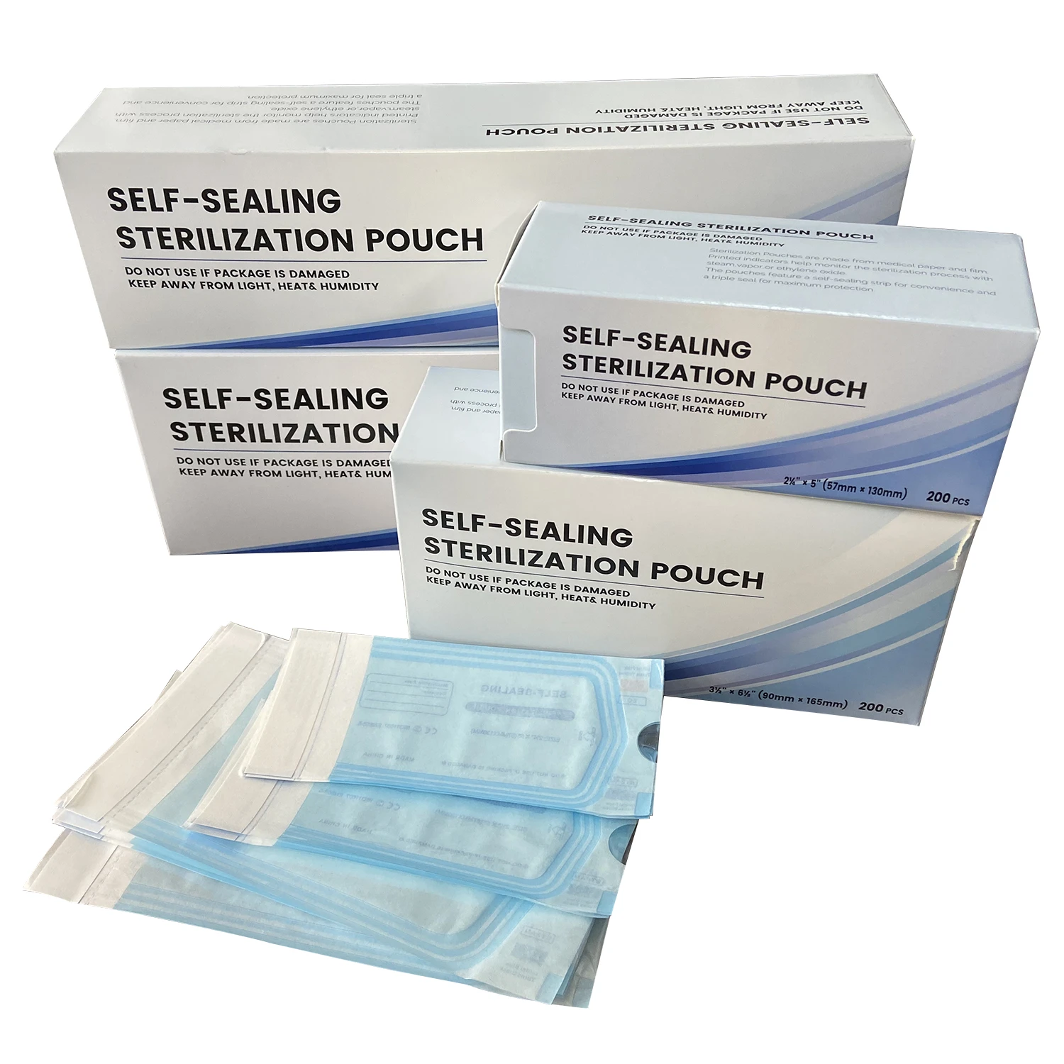 200pcs/Pack Dentista Self Sealing Sterilization Pouch Dentistry Medical Grade Paper+CPP/PET Film Odontologia Dental 57*130mm